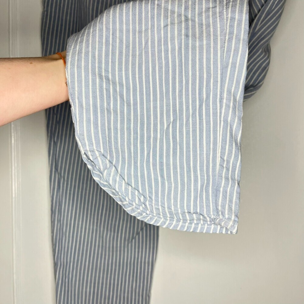 Marine Layer Women Pants Medium Blue White Tencel Stripe Pull On Pockets Stretch - Picture 14 of 16